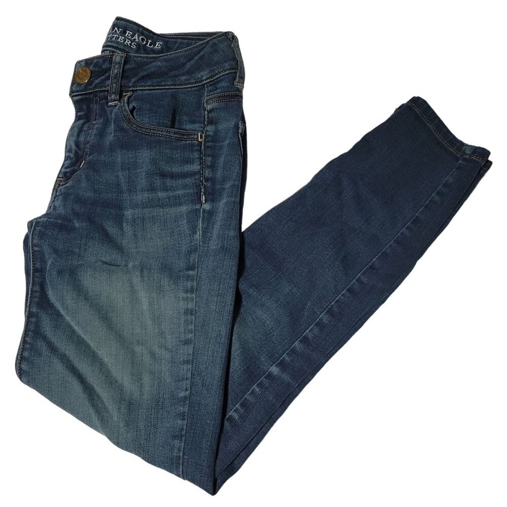 American Eagle Jegging Jeans Womens Size 2 Low Rise Medium Wash Denim Pants